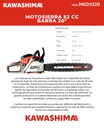 MOTOSIERRA KAWASHIMA DAKOTA 55CC BARRA 20 PULG