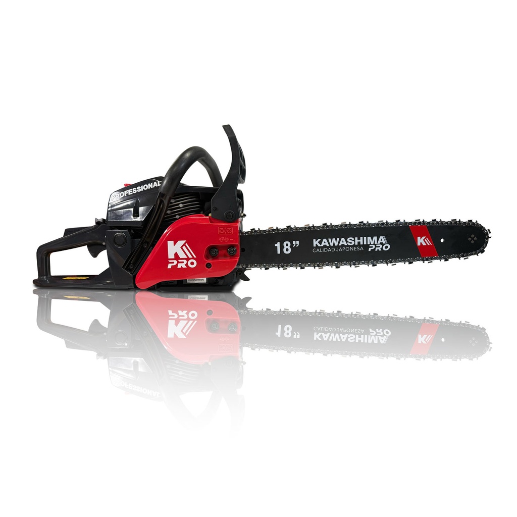 MOTOSIERRA KAWASHIMA PROFESIONAL 58CC CON 2BARRA Y CADENAS DE 18 PULG