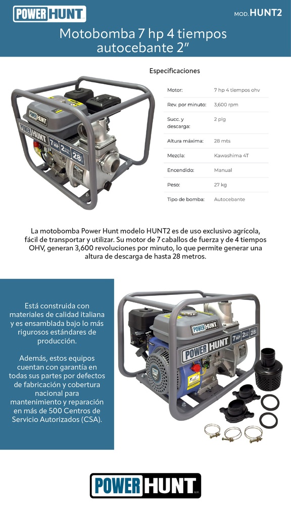 MOTOBOMBAS 7HP 4 TIEMPO AUTOCEBANTE 2 PULG