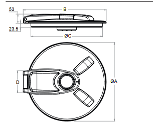 8170015 TAPA TANQUE ABATIBLE 16" VALVULA SEGURIDAD 
