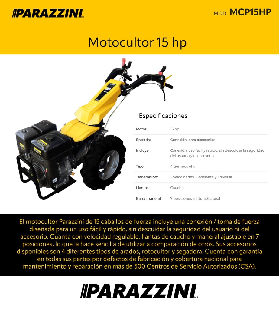 MOTOCULTOR 15 HP MCP15HP