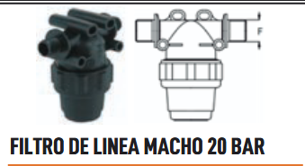 [61401027] 8110009 FILTRO MACHO 20 BAR  DE LINEA 1"